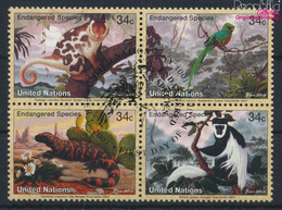 UNO - New York 856-859 Viererblock (kompl.Ausg.) Gestempelt 2001 Gefährdete Arten: Fauna (9628331 - Used Stamps