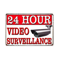 USA Danger Warning 24 Hour Video Surveillance Tin Metal Plate 30x20cm - NEW - Blechschilder (ab 1960)