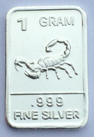 USA 1 Gram .999 Fine Silver Bar - Scorpion - NEW - Uncirculated - Other - America