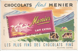 JC , Buvard , Chocolats Fins MENIER ,lait Extra,  Frais Fr 1.75 E - Other & Unclassified