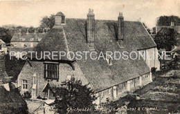 CHICHESTER ST MARYS HOSPITAL AND CHAPEL OLD B/W POSTCARD SUSSEX - Chichester