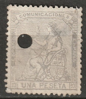 Spain 1873 Sc 198  Telegraph Cancel Thin - Oblitérés