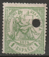 Spain 1874 Sc 208  Telegraph Cancel - Oblitérés