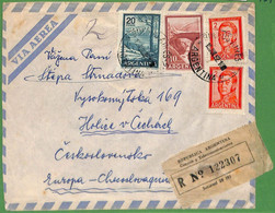 98780 - ARGENTINA - POSTAL HISTORY - Registered COVER To CZECHOSLOVAKIA  1962 - Covers & Documents