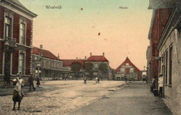 Waalwijk  Markt Animée Colorisée Voyagé En 1911 - Waalwijk