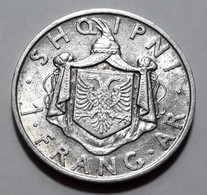Albania 1 Frang Ar 1937, Silver, Higher Quality, 5 Gr. - Albania