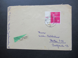 DDR 1961 Kunstturn Europapokal Der Frauen Nr. 831 Vom Linken Seitenrand EF Ortsbrief Halle / Saale - Cartas & Documentos