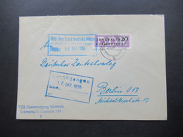 DDR 1956 Dienst ZKD Nr.7 EF VEB Gasversorgung Schwerin / Rat Des Stadtbezirks Mitte Poststelle - Other & Unclassified