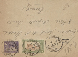 1920- Petite Enveloppe RECC. Affr. 50 Cent. De KORBOUS / TUNISIE - Cartas & Documentos