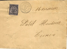 1894- Enveloppe  Affr. 10 C De TEBOURBA  / REGENCE DE TUNIS  Pour Tunis - Cartas & Documentos