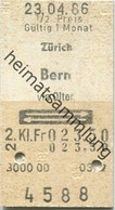 Schweiz - Zürich Bern Via Olten Und Zurück - Fahrkarte 1/2 Preis 1986 - Europe