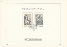 Czechoslovakia / First Day Sheet (1982/09b) Praha: Musical Motifs Of Old Engravings (Cris. De Passe, Rembrandt Van Rijn) - Incisioni