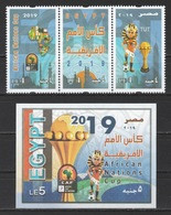 Egypt - 2019 - Stamp & S/S - ( African Nations Cup - CAF - Egypt, 2019 - Soccer ) - MNH** - Coupe D'Afrique Des Nations