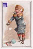 Froid Enfant écolier Chromo Coëz Roubaix C.1890 Moka Leroux Orchies école Neige Hiver Mode Jeu Livre A50-53 - Thee & Koffie