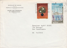 MONACO AFFRANCHISSEMENT COMPOSE SUR LETTRE POUR LA FRANCE 1973 - Storia Postale