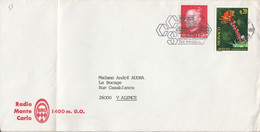 MONACO AFFRANCHISSEMENT COMPOSE SUR LETTRE POUR LA FRANCE 1974 - Covers & Documents