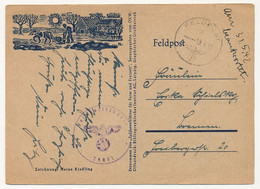 ALLEMAGNE - Carte De Franchise Militaire FELDPOST Illustrée - Ayant Voyagé, 1942 - Storia Postale
