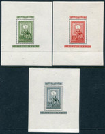 HUNGARY 1951 Stamp Anniversary Blocks MNH / **.  Michel Blocks 20-22 - Blokken & Velletjes