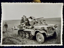 GERMAN Photo 2WK WW2 WWII ARCHIVE : SdKfz 5 Av Canon FlaK - Guerra, Militari