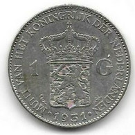 1 Gulden Argent 1931 - 1 Florín Holandés (Gulden)