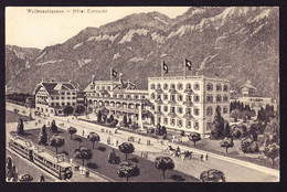 1911 Hotel Eintracht In Wolfenschiessen Mit Eisenbahn. AK Gestempelt Wolfenschiessen Nach Heidelberg - Wolfenschiessen