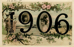 Fête * Carte Photo * Année * 1906 * Art Nouveau Jugenstil - Neujahr