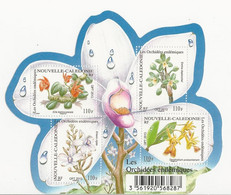 Nlle Calédonie - 2013 - Fleurs-Orchidées - Feuillet De 4 Valeurs - Neuf ** - Libretti