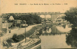 Nogent * Les Bords De La Marne * Le Viaduc * Passage D'un Train * Pont * Péniche Batellerie - Nogent Sur Marne