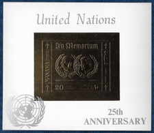 Ajman / Manama 1970 J. Kennedy Overpr. United Nations Gold S/S Or MNH** Rare - Manama