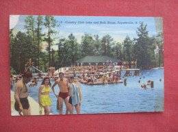 Country Club Lake & Bath House  Paper Peel Top Left Corner    North Carolina > Fayetteville    Ref  4951 - Fayetteville