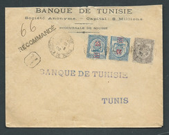 LSC RECOMMANDEE CAD Sousse 30/08/1902 , Affr Yvert N° 28 X 2 + 24 , Pour Tunis   Mald 7902 - Covers & Documents
