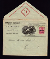 DDZ 415 - Enveloppe Illustrée TP Germania Déf. LANDEN 1916 Vers REMICOURT - Syndicat Agricole , Engrais Et Tourteaux - [OC1/25] General Gov.