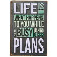 USA Metal (tin) Plate 'Life Is What Happens...' Special US Edition - New - 30x20cm - Placas En Aluminio (desde 1961)