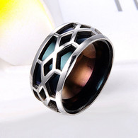 USA Tungsten Steel Designer Ring - Unisex - Width 11mm - Inner Diameter 18mm - Bagues