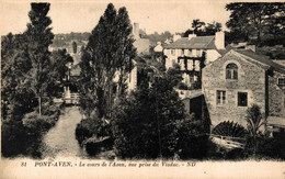 N°83947 -cpa Pont Aven -le Cours De L'Aven Vue Prise Du Viaduc -moulin- - Water Mills