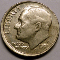 USA 1991-P - 10 Cents [KM# 195a] Center Strike Error - Errores