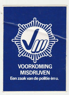 Sticker Politie Voorkom Misdrijven - Police & Gendarmerie