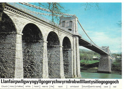 MENAI SUSPENSION BRIDGE, MENAI STRAITES, GWYNEDD, WALES. UNUSED POSTCARD  Ph4 - Anglesey