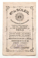 Buvard Compagnie Du Soleil Société Anonyme D'Assurances Sur La Vie à Paris - Format : 22x14 cm - Banque & Assurance