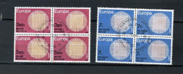 ZIBELINE BELGIQUE BELGIE EUROPA CEPT 1970 TIMBRES  OBLITERES BLOCS DE 4 - Collections