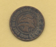 LIBANO Protectorado Frances - 2 Piastres 1924 - Libanon