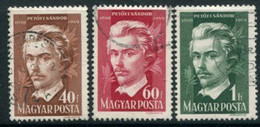 HUNGARY 1950 Petofi Centenary 2nd Issue Used.  Michel 1083-85 - Gebruikt