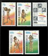 INDONESIA 1992 - OLYMPICS BARCELONA '92 - YVERT Nº 1299-1303 - MICHEL 1421-1425 - SCOTT 1503-1507 - Estate 1992: Barcellona