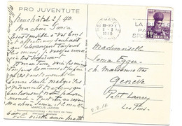 236 - 93 - Carte Pro Juventute "Jacobi" Avec Timbre Pro Juventute 1940 - Covers & Documents