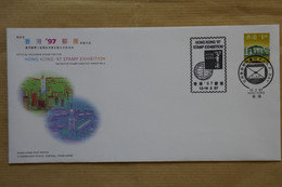 U3 CHINA HONG KONG BELLE LETTRE  1997 STAMP EXHIBITION NON VOYAGEE + AFFRANC. INTERESSANT - Storia Postale