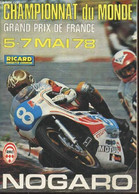 Championnat Du Monde - Grand Prix De France 5-7 Mai 1978 Nogaro - Collectif - 1978 - Moto