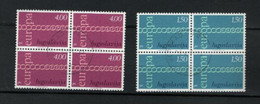 ZIBELINE YOUGOSLAVIE YOUGOSLAVIA EUROPA CEPT 1971 TIMBRES  OBLITERES BLOCS DE 4 - Collections