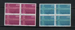 ZIBELINE YOUGOSLAVIE YOUGOSLAVIA EUROPA CEPT 1971 TIMBRES  OBLITERES BLOCS DE 4 - Sammlungen