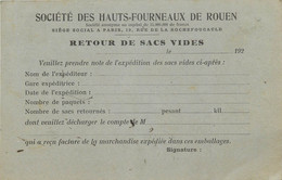 / CPA FRANCE 76 "Grand Quevilly, Société Des Hauts Fourneaux De Rouen" / CARTE PUBLICITAIRE - Le Grand-Quevilly