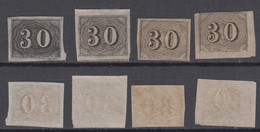 Brazil Brasil 4x Mi# 13 (*) Mint 30R Verticais Shades - Unused Stamps